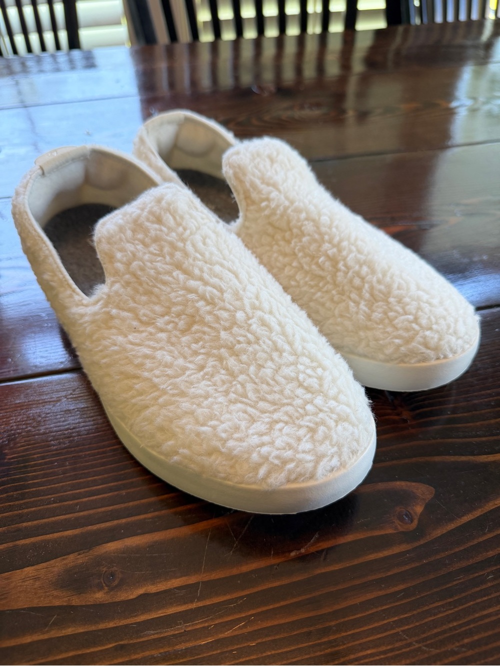 allbirds Cream Sherpa Slip-On Wool Loafers